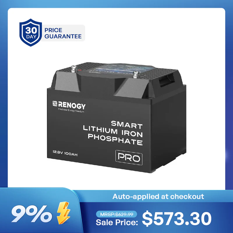 Renogy 12V 100Ah LiFePO4 Pro — Bluetooth + Self-Heating